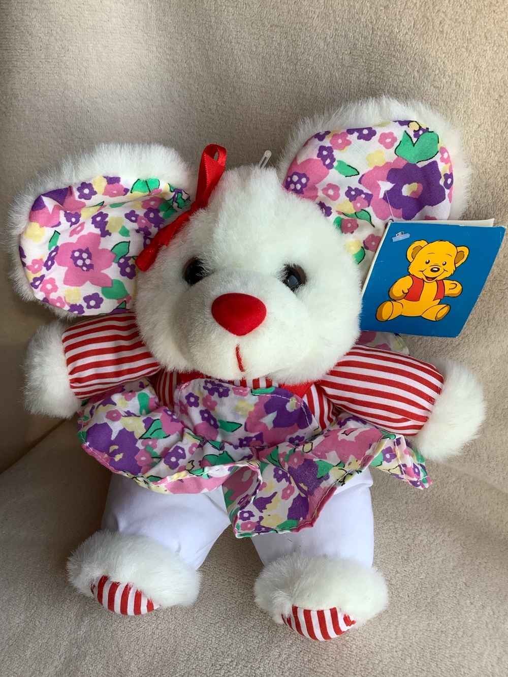 Best Made Toys Plush Mouse Floral Ears Dress Stuffed Animal Toy READ Condition